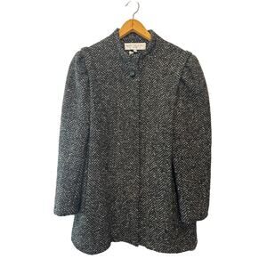 Bert Newman Petite Neiman Marcus Black Wool Winter Coat Size 12P Warm Classic